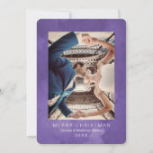 水彩ケツァール ウルトラバイオレット クリスマスカード 招待状 (正面)