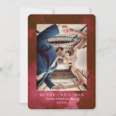 水彩ケツァール 赤いリンゴのクリスマスカード 招待状 (正面)