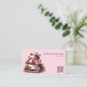 水彩ケーキエレガントプロフェッショナルパティシエ 名刺 (スタンド正面)