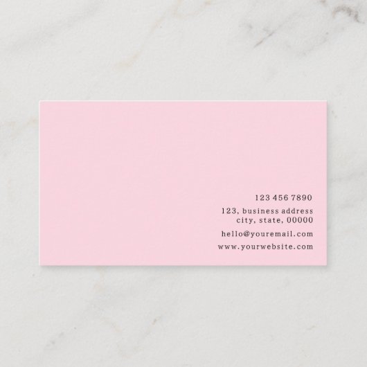 水彩ケーキエレガントプロフェッショナルパティシエ 名刺 (裏面)