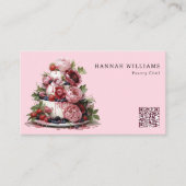 水彩ケーキエレガントプロフェッショナルパティシエ 名刺 (正面)