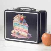 水彩ケーキスライスの喜び: メタルランチボックス (インサイチュ)