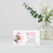 水彩ケーキベイカーデザイナー名刺 名刺 (スタンド正面)