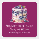 水彩ケーキベーカリー製品シール スクエアシール (正面)
