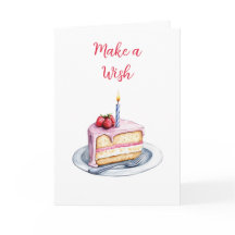 水彩ケーキ誕生日カード
