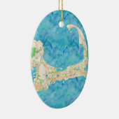 水彩ケープコッドの地図 セラミックオーナメント (右)