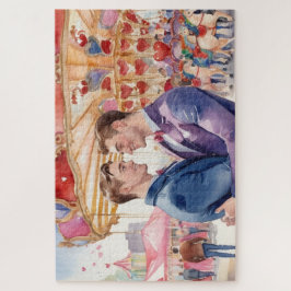 水彩ゲイメンズカップル恋 ジグソーパズル