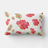水彩ゲラニウムパターン反転可能 ランバークッション (正面)