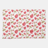 水彩ゲラニウムパターン キッチンタオル (横)