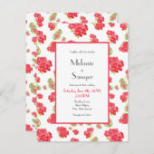 水彩ゲラニウムパターン 招待状 (正面/裏面)