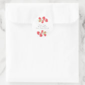 水彩ゲラニウム茎ラベル ラウンドシール (バッグ)