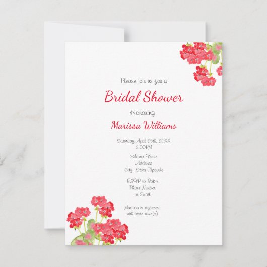 水彩ゲラニウム2 招待状 (正面)