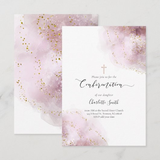 水彩ゲート確認 招待状 (正面/裏面)