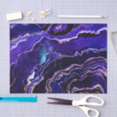 水彩ゲード深いブルーパープルバラ金ゴールドゲート 薄葉紙 (クラフト)