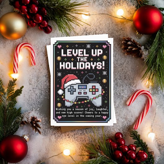 水彩ゲームプレイヤー クリスマスカード