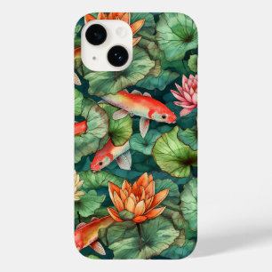 水彩コイと睡蓮がかろうじて Case-Mate iPhone 14ケース