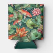 水彩コイと睡蓮クーラーボックス 缶クーラー (正面)