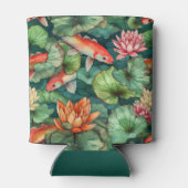 水彩コイと睡蓮クーラーボックス 缶クーラー (裏面)