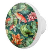 水彩コイと睡蓮セラミックノブ セラミックノブ (右)