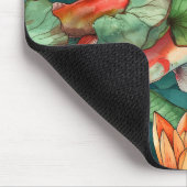 水彩コイと睡蓮マウスパッド マウスパッド (コーナー)