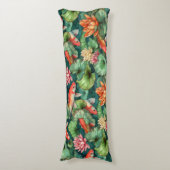 水彩コイと睡蓮抱き枕 ボディピロー (正面縦)