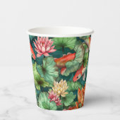 水彩コイと睡蓮紙カップ 紙コップ (裏面)