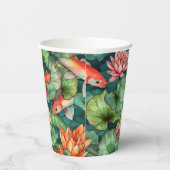 水彩コイと睡蓮紙カップ 紙コップ (右)