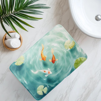 水彩コイの魚のセレニティ バスマット