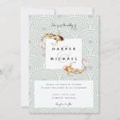 水彩コイ結婚式招待状 招待状 (正面)