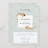 水彩コイ結婚式招待状 招待状 (正面/裏面)