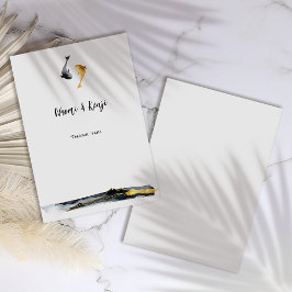 水彩コイ結婚魚 サンキューカード