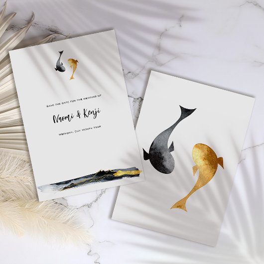 水彩コイ結婚魚 セーブザデート