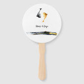 水彩コイ結婚魚 ハンドファン (正面)