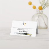 水彩コイ結婚魚 プレイスカード (正面)