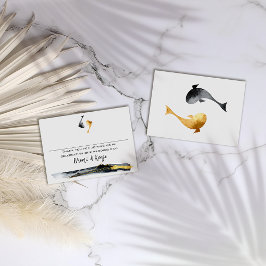 水彩コイ結婚魚 プレイスカード