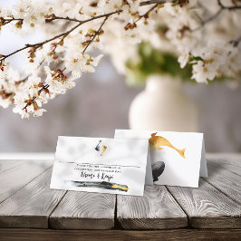 水彩コイ結婚魚 プレイスカード