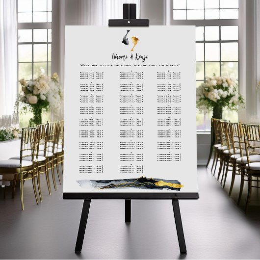 水彩コイ結婚魚 ポスター