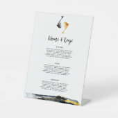 水彩コイ結婚魚 台座サイン (正面)