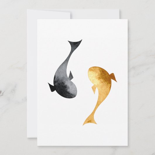 水彩コイ結婚魚 招待状 (裏面)