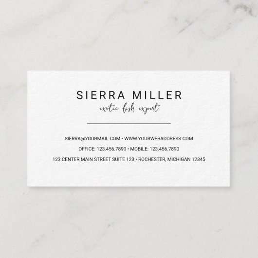 水彩コイ魚の名刺 名刺 (裏面)