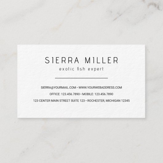 水彩コイ魚の名刺 名刺 (裏面)