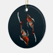 水彩コイ魚イラストレーション セラミックオーナメント (左)