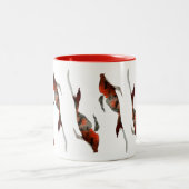 水彩コイ魚イラストレーション ツートーンマグカップ (中央)