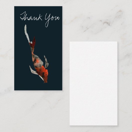 水彩コイ魚イラストレーション ノートカード (正面/裏面)