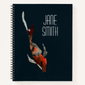 水彩コイ魚イラストレーション ノートブック (正面)