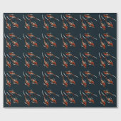 水彩コイ魚イラストレーション ラッピングペーパー (フラット)