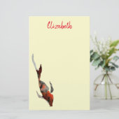 水彩コイ魚イラストレーション 便箋 (スタンド正面)