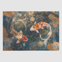 水彩コイ魚イラストレーション 薄葉紙