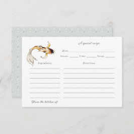 水彩コイ魚レシピカード サンキューカード