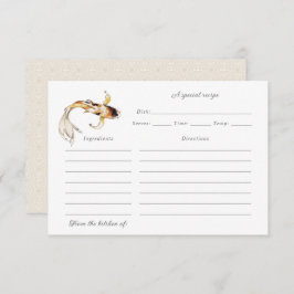 水彩コイ魚レシピカード サンキューカード